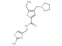 N-[(2-amino-1,3-thiazol-4-yl)methyl]-5-ethyl-4-(pyrrolidin-1-ylmethyl)-2-furamide