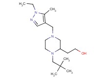 2-{1-(2,2-dimethylpropyl)-4-[(1-ethyl-5-methyl-1H-pyrazol-4-yl)methyl]-2-piperazinyl}ethanol