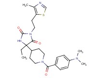 5-{1-[4-(dimethylamino)benzoyl]-4-piperidinyl}-5-ethyl-3-[2-(4-methyl-1,3-thiazol-5-yl)ethyl]-2,4-imidazolidinedione