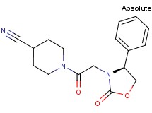 1-{[(4S)-2-oxo-4-phenyl-1,3-oxazolidin-3-yl]acetyl}piperidine-4-carbonitrile