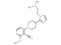 4-(4-{1-[2-(dimethylamino)ethyl]-1H-imidazol-2-yl}-1-piperidinyl)-2-methoxynicotinonitrile