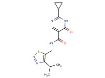 2-cyclopropyl-N-[(4-isopropyl-1,2,3-thiadiazol-5-yl)methyl]-6-oxo-1,6-dihydropyrimidine-5-carboxamide