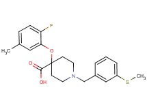 4-(2-fluoro-5-methylphenoxy)-1-[3-(methylthio)benzyl]piperidine-4-carboxylic acid