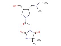 3-{2-[(3R*,4R*)-3-{[ethyl(methyl)amino]methyl}-4-(hydroxymethyl)-1-pyrrolidinyl]-2-oxoethyl}-5,5-dimethyl-2,4-imidazolidinedione