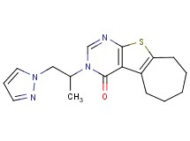 3-[1-methyl-2-(1H-pyrazol-1-yl)ethyl]-3,5,6,7,8,9-hexahydro-4H-cyclohepta[4,5]thieno[2,3-d]pyrimidin-4-one