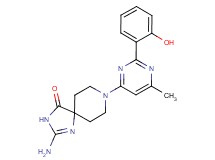 2-amino-8-[2-(2-hydroxyphenyl)-6-methylpyrimidin-4-yl]-1,3,8-triazaspiro[4.5]dec-1-en-4-one