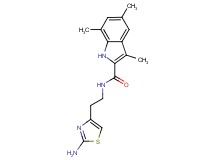 N-[2-(2-amino-1,3-thiazol-4-yl)ethyl]-3,5,7-trimethyl-1H-indole-2-carboxamide