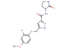 5-[(2-chloro-4-methoxyphenoxy)methyl]-N-(2-oxopyrrolidin-3-yl)-1H-pyrazole-3-carboxamide