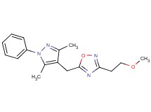 5-[(3,5-dimethyl-1-phenyl-1H-pyrazol-4-yl)methyl]-3-(2-methoxyethyl)-1,2,4-oxadiazole