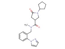1-cyclopentyl-N-methyl-5-oxo-N-[2-(1H-pyrazol-1-yl)benzyl]-3-pyrrolidinecarboxamide