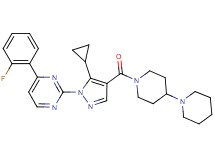 1'-({5-cyclopropyl-1-[4-(2-fluorophenyl)-2-pyrimidinyl]-1H-pyrazol-4-yl}carbonyl)-1,4'-bipiperidine