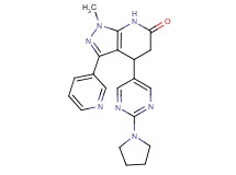 1-methyl-3-pyridin-3-yl-4-(2-pyrrolidin-1-ylpyrimidin-5-yl)-1,4,5,7-tetrahydro-6H-pyrazolo[3,4-b]pyridin-6-one