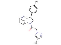 (2R*,3S*,6R*)-3-(4-methylphenyl)-5-[(4-methyl-1H-pyrazol-1-yl)acetyl]-1,5-diazatricyclo[5.2.2.0~2,6~]undecane