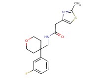 N-{[4-(3-fluorophenyl)tetrahydro-2H-pyran-4-yl]methyl}-2-(2-methyl-1,3-thiazol-4-yl)acetamide