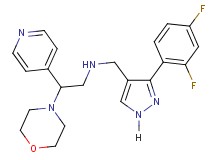 N-{[3-(2,4-difluorophenyl)-1H-pyrazol-4-yl]methyl}-2-(4-morpholinyl)-2-(4-pyridinyl)ethanamine