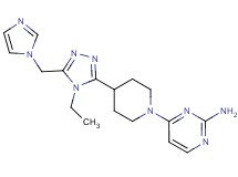 4-{4-[4-ethyl-5-(1H-imidazol-1-ylmethyl)-4H-1,2,4-triazol-3-yl]piperidin-1-yl}pyrimidin-2-amine
