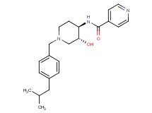 N-[(3R*,4R*)-3-hydroxy-1-(4-isobutylbenzyl)piperidin-4-yl]isonicotinamide