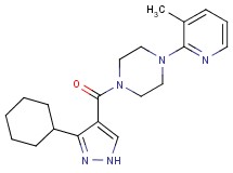1-[(3-cyclohexyl-1H-pyrazol-4-yl)carbonyl]-4-(3-methyl-2-pyridinyl)piperazine