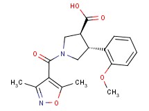 (3S*,4R*)-1-[(3,5-dimethylisoxazol-4-yl)carbonyl]-4-(2-methoxyphenyl)pyrrolidine-3-carboxylic acid