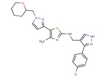 N-{[3-(4-chlorophenyl)-1H-pyrazol-4-yl]methyl}-4-methyl-5-[1-(tetrahydro-2H-pyran-2-ylmethyl)-1H-pyrazol-3-yl]-1,3-thiazol-2-amine