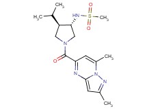 N-{(3S*,4R*)-1-[(2,7-dimethylpyrazolo[1,5-a]pyrimidin-5-yl)carbonyl]-4-isopropyl-3-pyrrolidinyl}methanesulfonamide