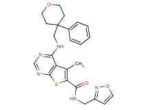 N-(3-isoxazolylmethyl)-5-methyl-4-{[(4-phenyltetrahydro-2H-pyran-4-yl)methyl]amino}thieno[2,3-d]pyrimidine-6-carboxamide