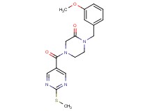 1-(3-methoxybenzyl)-4-{[2-(methylthio)-5-pyrimidinyl]carbonyl}-2-piperazinone