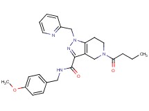 5-butyryl-N-(4-methoxybenzyl)-1-(2-pyridinylmethyl)-4,5,6,7-tetrahydro-1H-pyrazolo[4,3-c]pyridine-3-carboxamide