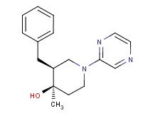 (3S*,4R*)-3-benzyl-4-methyl-1-(2-pyrazinyl)-4-piperidinol