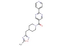 5-({4-[(5-methyl-1,2,4-oxadiazol-3-yl)methyl]-1-piperidinyl}carbonyl)-2-(4-pyridinyl)pyrimidine
