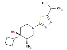 (3R*,4R*)-4-cyclobutyl-1-(5-isopropyl-1,3,4-thiadiazol-2-yl)-3-methylpiperidin-4-ol