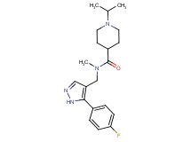N-{[5-(4-fluorophenyl)-1H-pyrazol-4-yl]methyl}-1-isopropyl-N-methylpiperidine-4-carboxamide