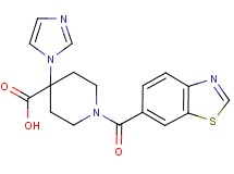 1-(1,3-benzothiazol-6-ylcarbonyl)-4-(1H-imidazol-1-yl)piperidine-4-carboxylic acid