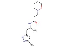 N-[1-methyl-2-(3-methyl-1H-pyrazol-5-yl)ethyl]-3-(1,2-oxazinan-2-yl)propanamide