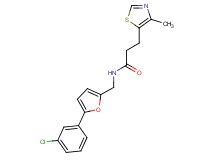 N-{[5-(3-chlorophenyl)-2-furyl]methyl}-3-(4-methyl-1,3-thiazol-5-yl)propanamide