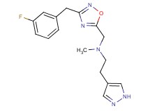 N-{[3-(3-fluorobenzyl)-1,2,4-oxadiazol-5-yl]methyl}-N-methyl-2-(1H-pyrazol-4-yl)ethanamine