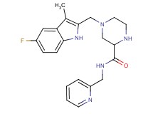 4-[(5-fluoro-3-methyl-1H-indol-2-yl)methyl]-N-(2-pyridinylmethyl)-2-piperazinecarboxamide