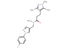 N-{[1-(4-fluorophenyl)-1H-pyrazol-4-yl]methyl}-N-methyl-3-(1,3,5-trimethyl-1H-pyrazol-4-yl)propanamide