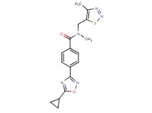 4-(5-cyclopropyl-1,2,4-oxadiazol-3-yl)-N-methyl-N-[(4-methyl-1,2,3-thiadiazol-5-yl)methyl]benzamide