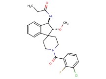 N-[(2R*,3R*)-1'-(3-chloro-2-fluorobenzoyl)-2-methoxy-2,3-dihydrospiro[indene-1,4'-piperidin]-3-yl]propanamide