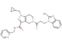 1-(cyclopropylmethyl)-5-[3-(2-methyl-1H-benzimidazol-1-yl)propanoyl]-N-(2-pyridinylmethyl)-4,5,6,7-tetrahydro-1H-pyrazolo[4,3-c]pyridine-3-carboxamide