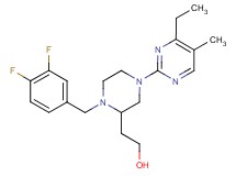 2-[1-(3,4-difluorobenzyl)-4-(4-ethyl-5-methyl-2-pyrimidinyl)-2-piperazinyl]ethanol