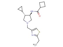 N-{rel-(3R,4S)-4-cyclopropyl-1-[(2-ethyl-1,3-thiazol-4-yl)methyl]-3-pyrrolidinyl}cyclobutanecarboxamide hydrochloride