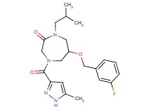 6-[(3-fluorobenzyl)oxy]-1-isobutyl-4-[(5-methyl-1H-pyrazol-3-yl)carbonyl]-1,4-diazepan-2-one