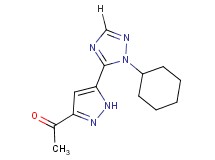 1-[5-(1-cyclohexyl-1H-1,2,4-triazol-5-yl)-1H-pyrazol-3-yl]ethanone