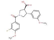 (3S*,4R*)-1-(3-fluoro-4-methoxybenzoyl)-4-(3-methoxyphenyl)pyrrolidine-3-carboxylic acid