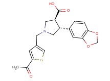 (3S*,4R*)-1-[(5-acetyl-3-thienyl)methyl]-4-(1,3-benzodioxol-5-yl)pyrrolidine-3-carboxylic acid