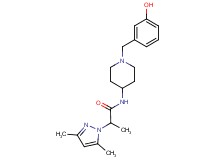 2-(3,5-dimethyl-1H-pyrazol-1-yl)-N-[1-(3-hydroxybenzyl)piperidin-4-yl]propanamide
