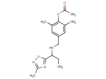 2,6-dimethyl-4-({[1-(3-methyl-1,2,4-oxadiazol-5-yl)propyl]amino}methyl)phenyl acetate