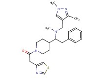 N-[(1,3-dimethyl-1H-pyrazol-4-yl)methyl]-N-methyl-2-phenyl-1-[1-(1,3-thiazol-4-ylacetyl)-4-piperidinyl]ethanamine